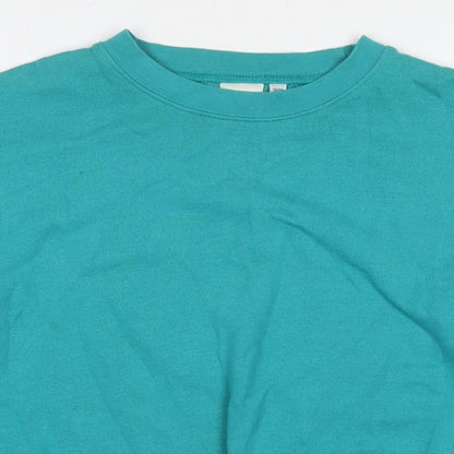 Damart Womens Blue Cotton Pullover Sweatshirt Size 12 Pullover - Size 12-14