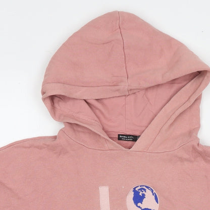 Bershka Womens Pink Cotton Pullover Sweatshirt Size S Pullover - Love