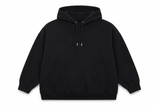 Front view of ASOS women’s black cotton pullover sweatshirt, size UK 22, pullover