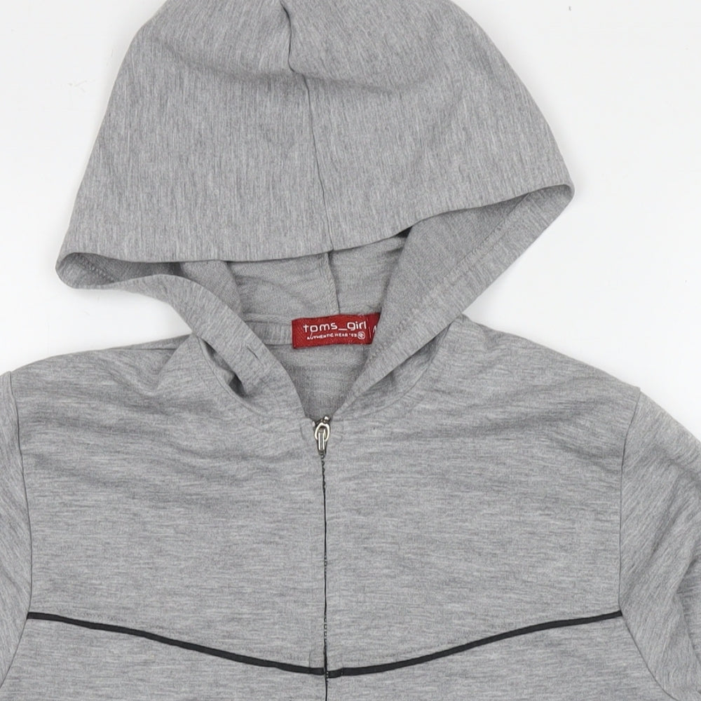 Toms Girl Womens Grey Cotton Full Zip Hoodie Size M Zip