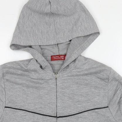 Toms Girl Womens Grey Cotton Full Zip Hoodie Size M Zip