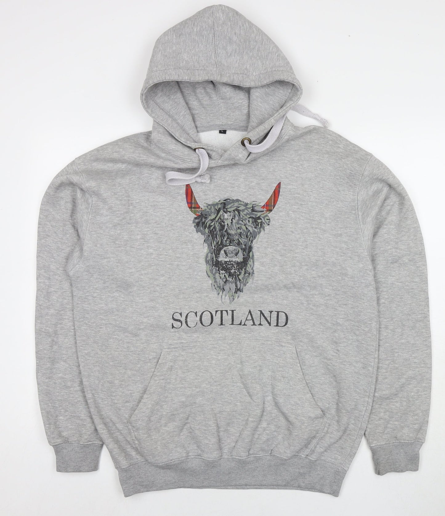 Scotland Womens Grey Polyester Pullover Hoodie Size L Pullover - Logo