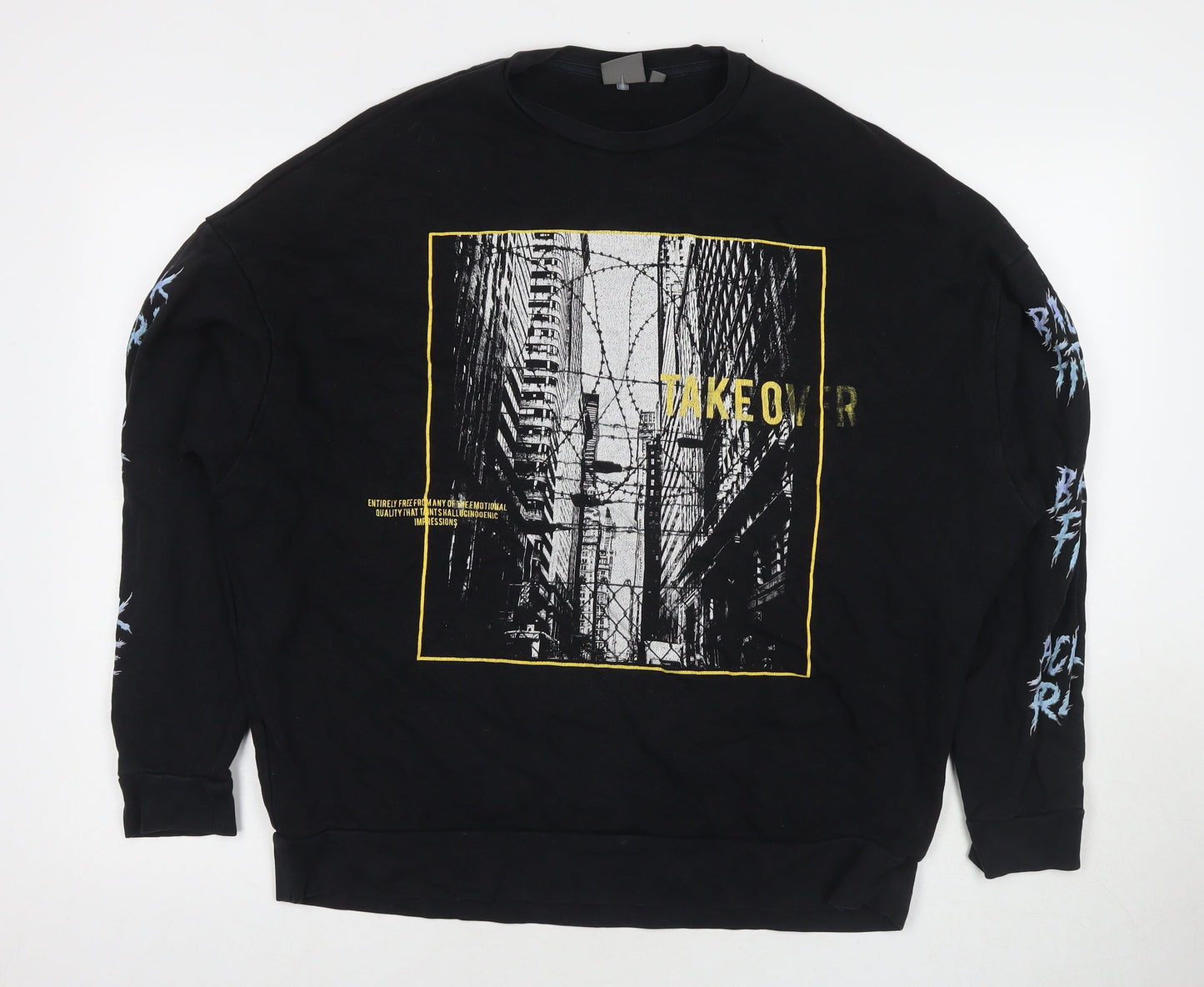 Mens UK Size S ASOS Black Pullover Sweatshirt