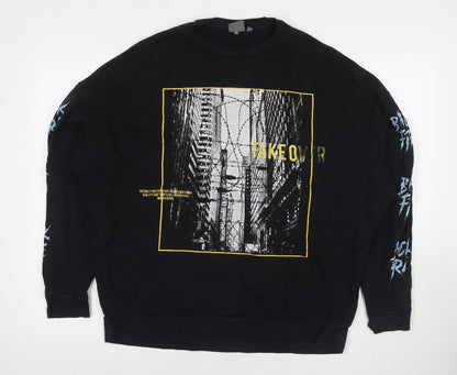 Mens UK Size S ASOS Black Pullover Sweatshirt