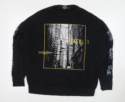 Mens UK Size S ASOS Black Pullover Sweatshirt