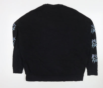Mens UK Size S ASOS Black Pullover Sweatshirt