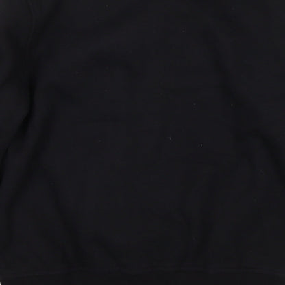 Brand and care label for Missguided women’s black polyester full zip sweatshirt, size UK 6, zip