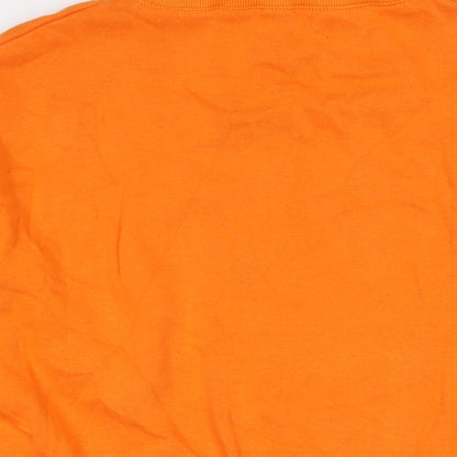 Rising Womens Orange Cotton Pullover Sweatshirt Size XL Pullover - Shirt Detail Icons
