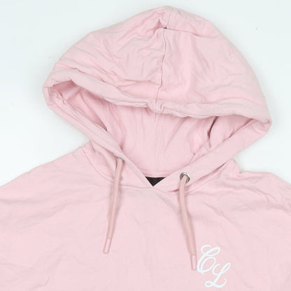 Close-up detail of Closure women’s pink cotton pullover hoodie, size UK 8, pullover