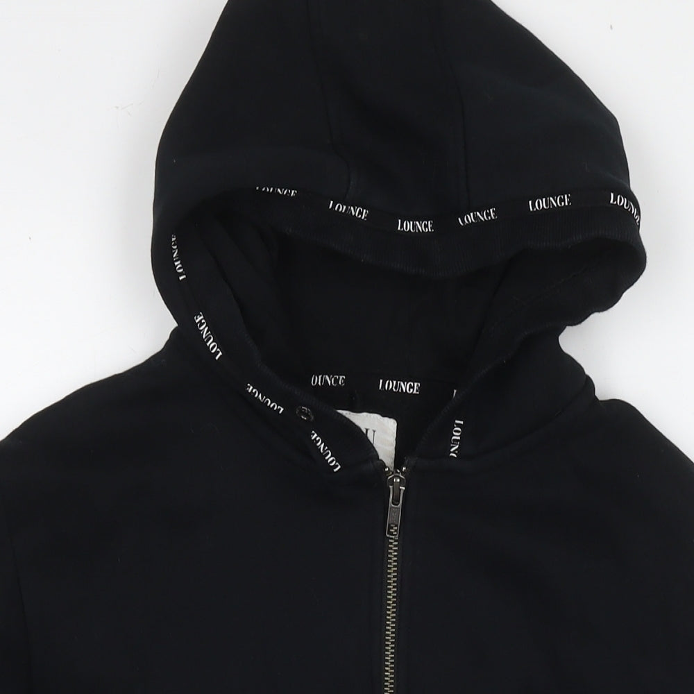 Lounge Womens Black Cotton Full Zip Sweatshirt Size S Zip