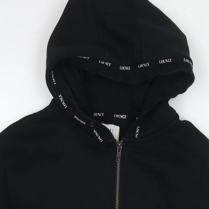 Lounge Womens Black Cotton Full Zip Sweatshirt Size S Zip