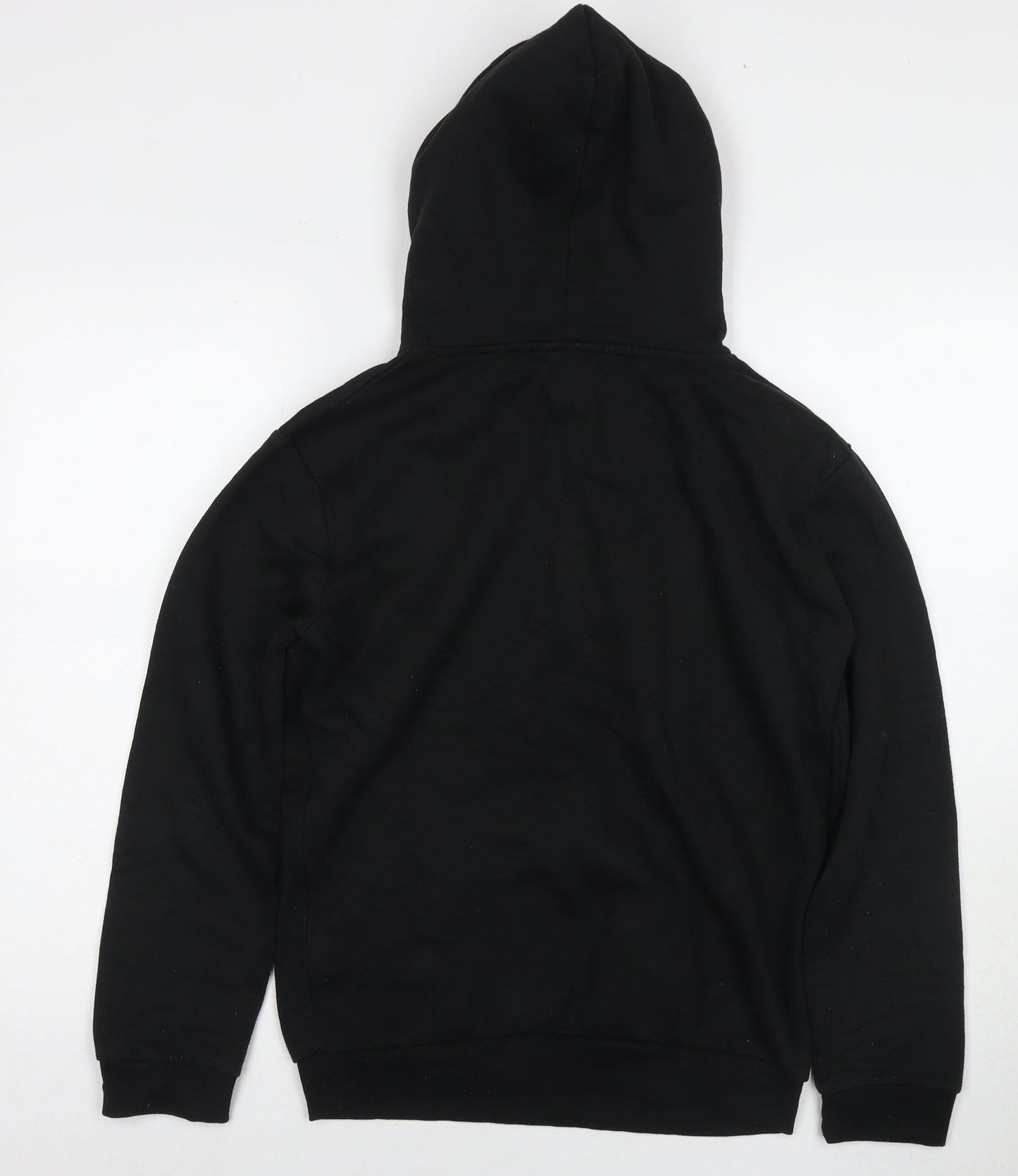 PRETTYLITTLETHING Womens Black Cotton Pullover Hoodie Size M Zip