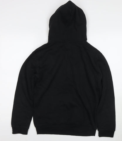 PRETTYLITTLETHING Womens Black Cotton Pullover Hoodie Size M Zip