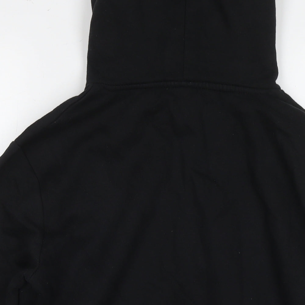 PRETTYLITTLETHING Womens Black Cotton Pullover Hoodie Size M Zip
