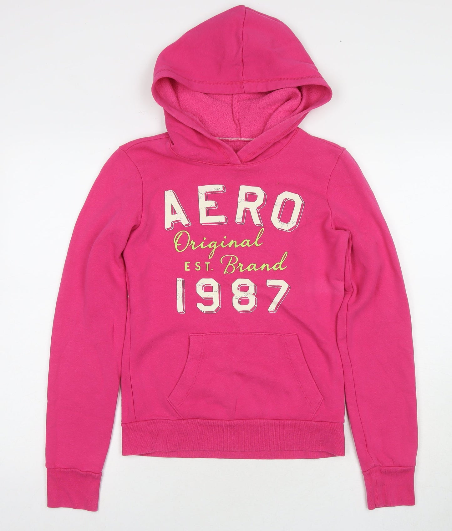Aerosoles Womens Pink Cotton Pullover Hoodie Size S Pullover - Logo 1987