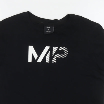 Myprotein Womens Black 100% Cotton Basic T-Shirt Size M Round Neck