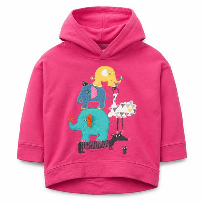 Next Girls Pink Cotton Pullover Hoodie Size 3-4 Years Pullover - Animals Elephants
