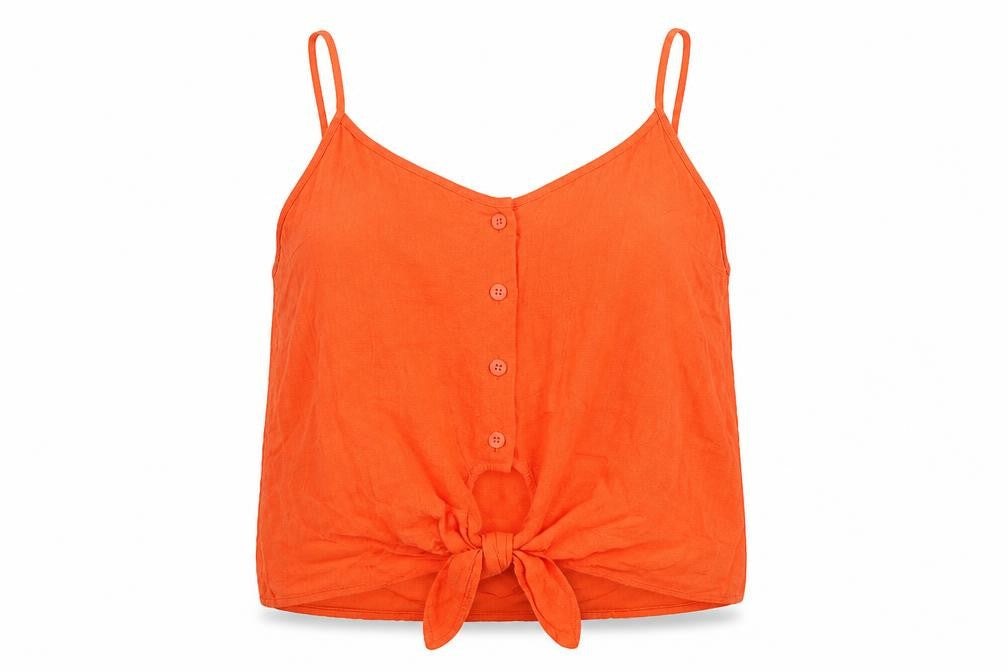 Womens UK Size 10 Topshop Red Basic T-Shirt