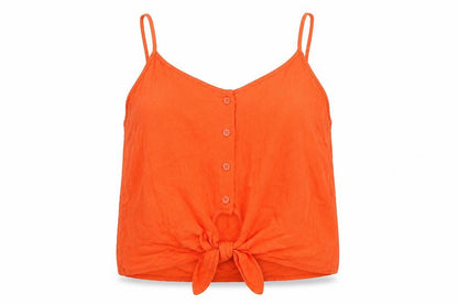 Womens UK Size 10 Topshop Red Basic T-Shirt