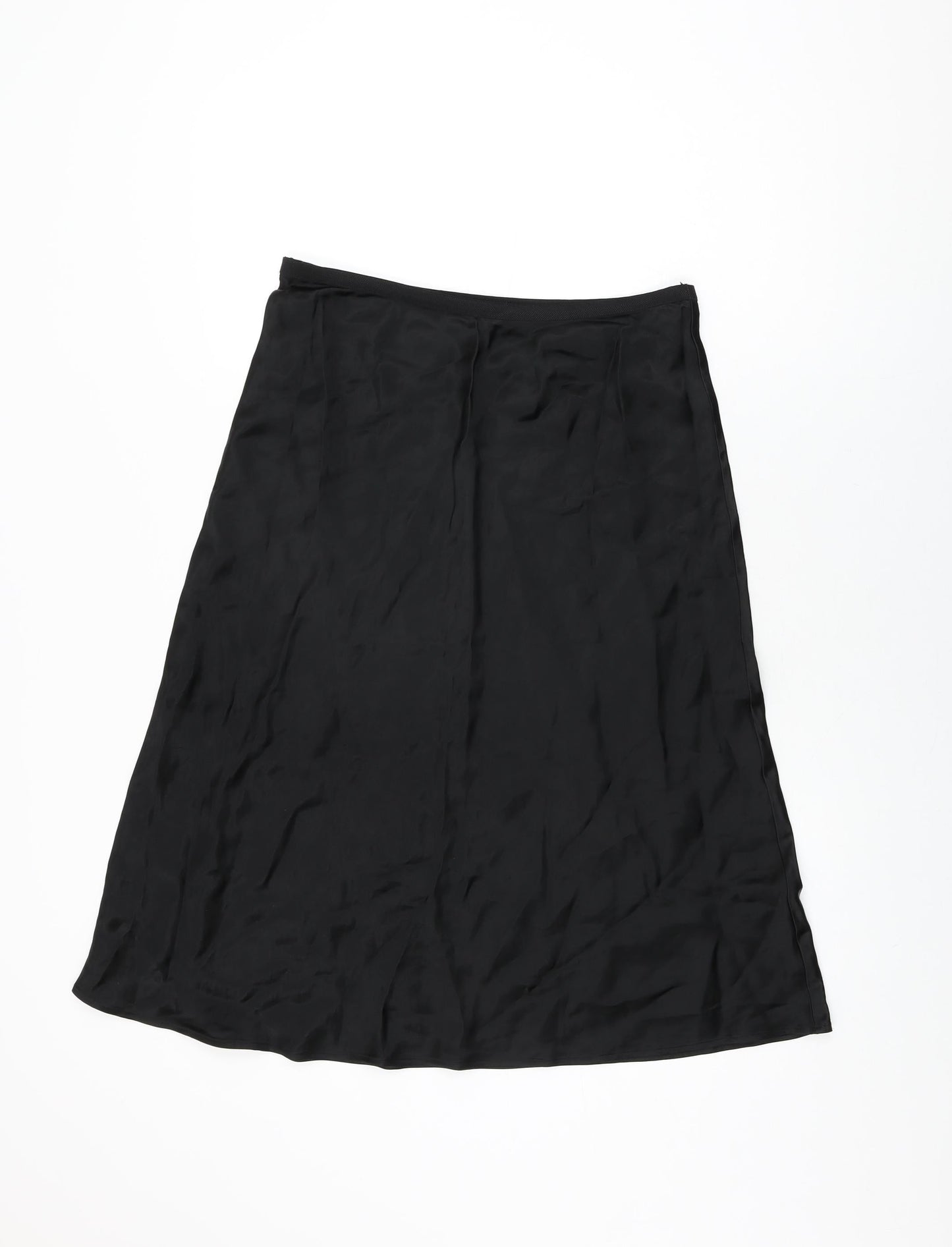 Marks and Spencer Womens Black Acetate Flare Skirt Size 12
