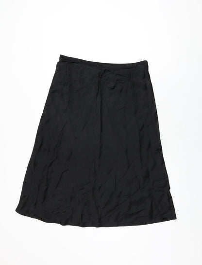 Marks and Spencer Womens Black Acetate Flare Skirt Size 12