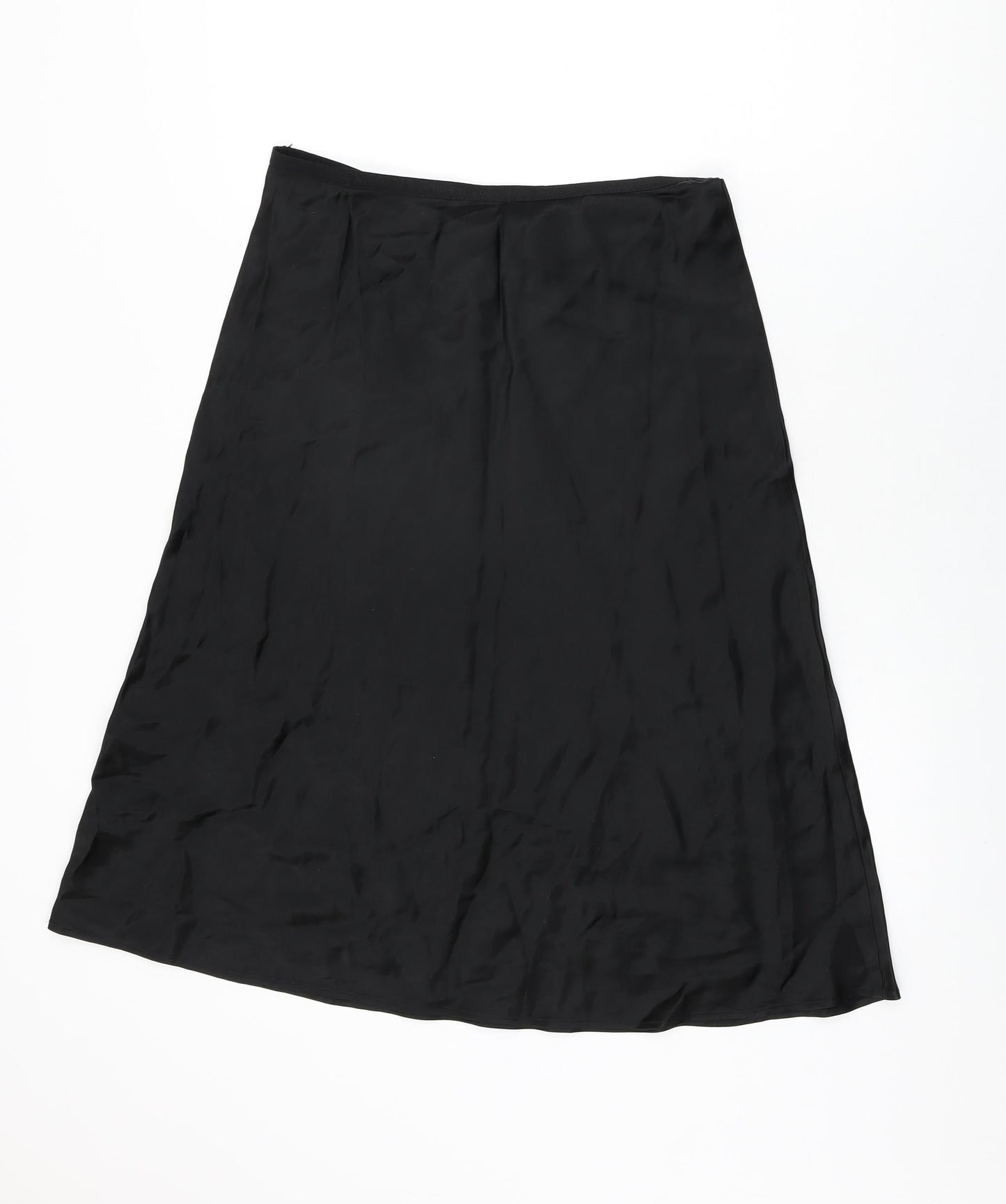 Marks and Spencer Womens Black Acetate Flare Skirt Size 12