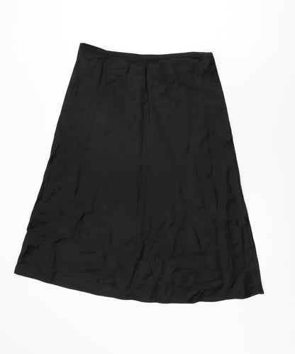 Marks and Spencer Womens Black Acetate Flare Skirt Size 12