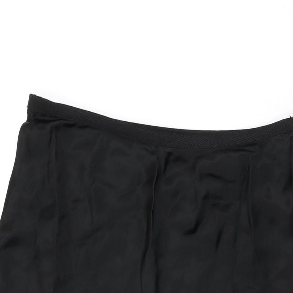 Marks and Spencer Womens Black Acetate Flare Skirt Size 12