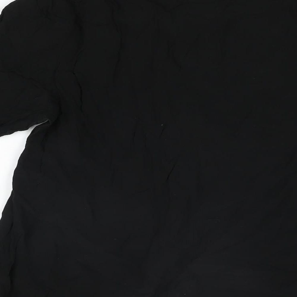 Womens UK Size S Zara Black Basic T-Shirt