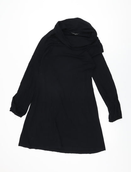 Dorothy Perkins Womens Black Viscose Shift Size 10 Round Neck Pullover