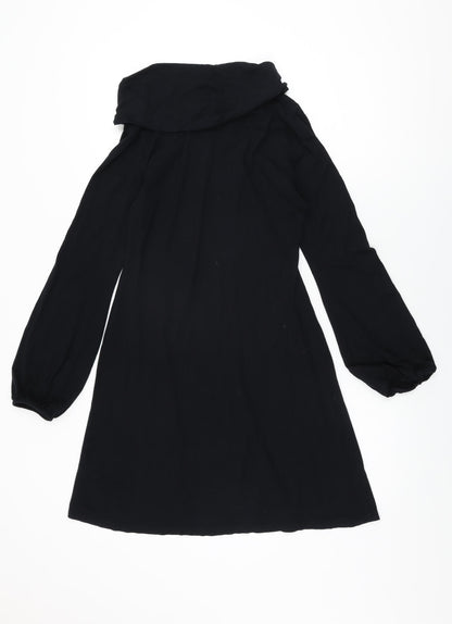 Dorothy Perkins Womens Black Viscose Shift Size 10 Round Neck Pullover
