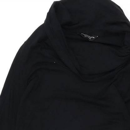 Dorothy Perkins Womens Black Viscose Shift Size 10 Round Neck Pullover