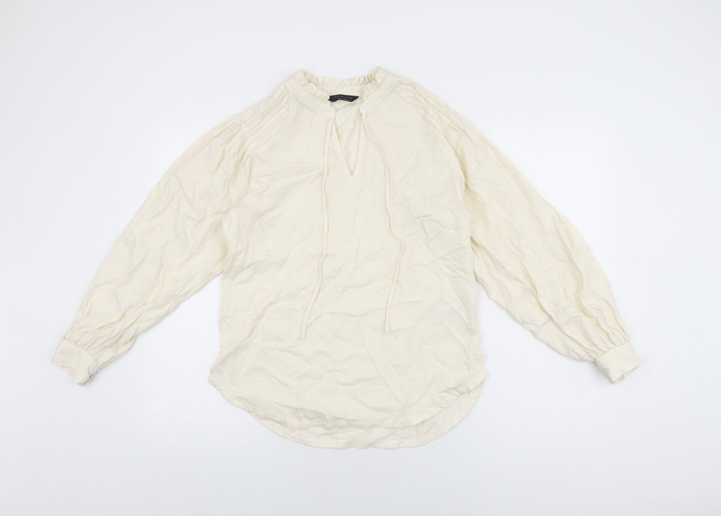 Womens UK Size 8 Marks and Spencer Ivory Basic T-Shirt