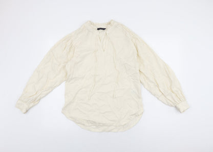 Womens UK Size 8 Marks and Spencer Ivory Basic T-Shirt