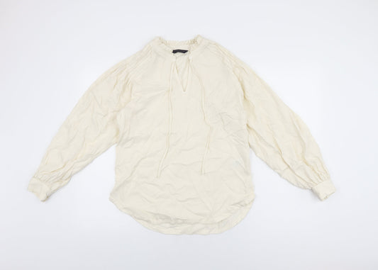 Womens UK Size 8 Marks and Spencer Ivory Basic T-Shirt