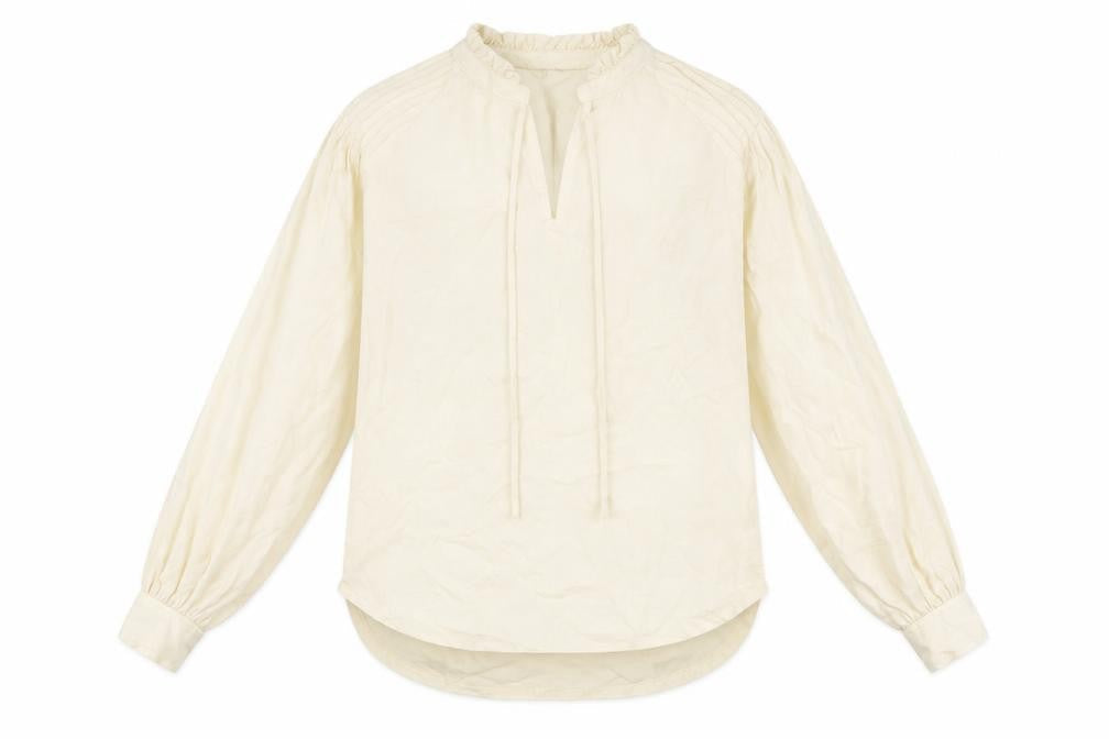 Marks & Spencer Womens Ivory Lyocell Basic T-Shirt Size 8 V-Neck