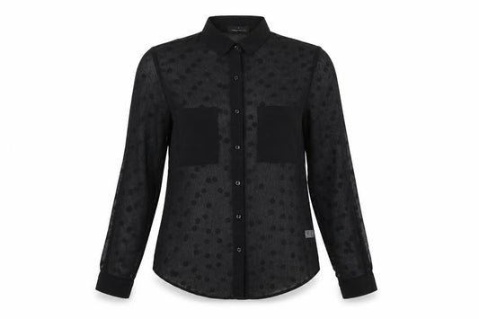 Womens UK Size S American Apparel Black Basic Button-Up