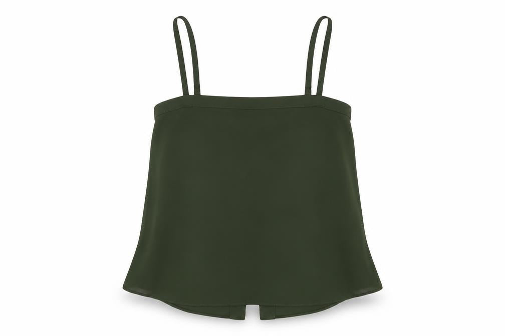 Womens UK Size 10 River Island Green Camisole T-Shirt