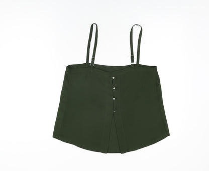 Womens UK Size 10 River Island Green Camisole T-Shirt