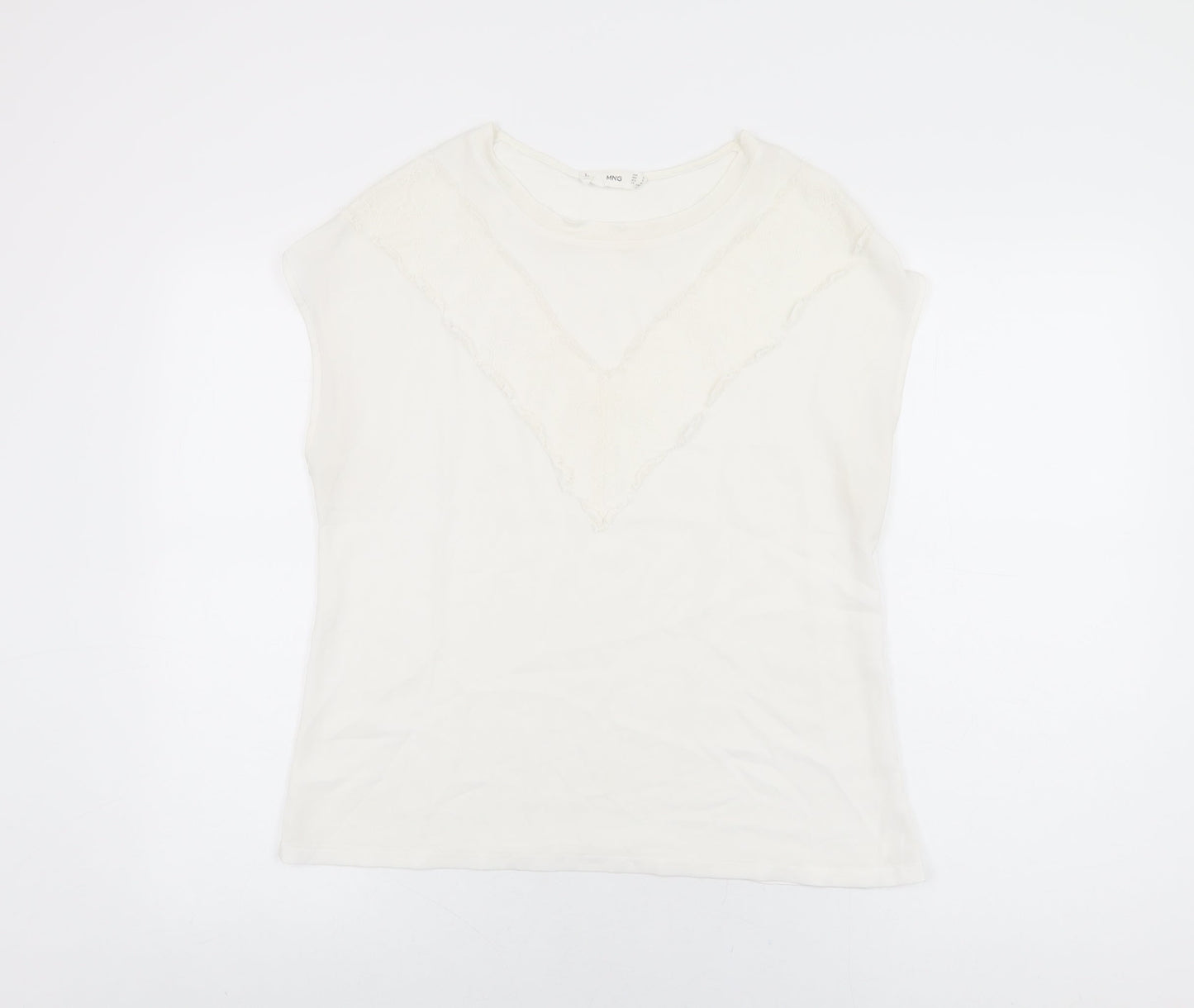 Womens UK Size M Mango White Basic Blouse