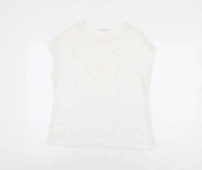 Womens UK Size M Mango White Basic Blouse