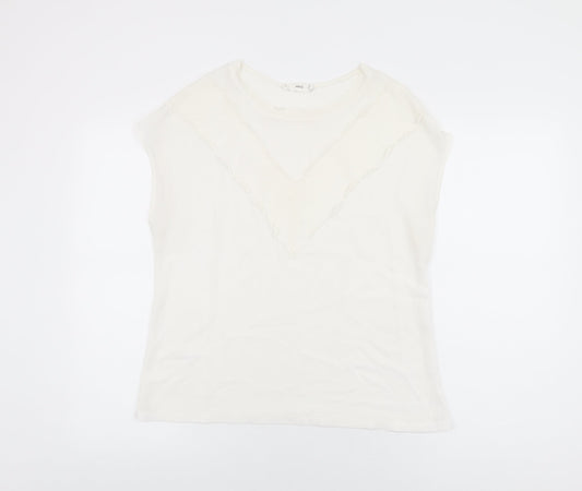 Womens UK Size M Mango White Basic Blouse