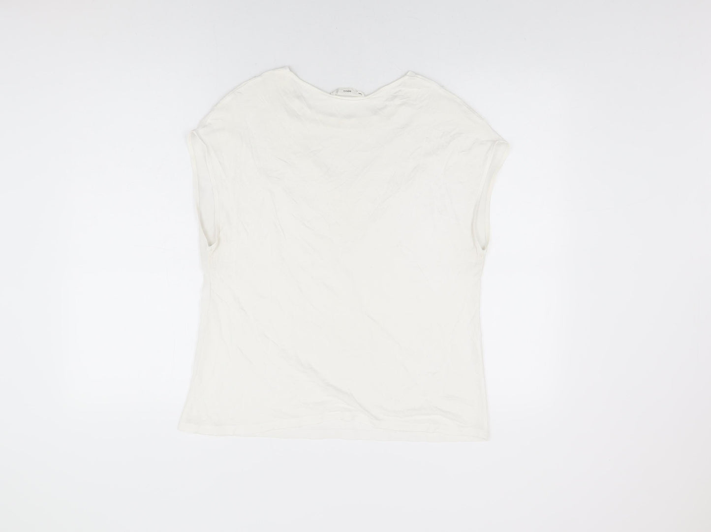 Womens UK Size M Mango White Basic Blouse