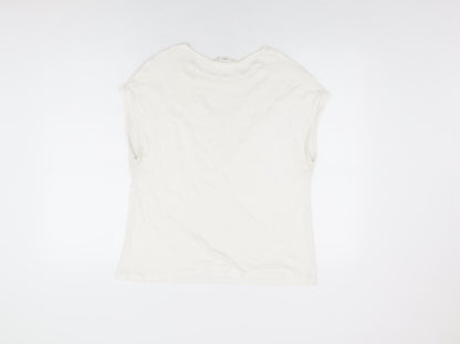 Womens UK Size M Mango White Basic Blouse