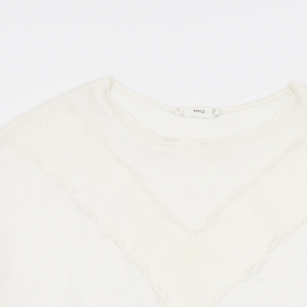 Womens UK Size M Mango White Basic Blouse