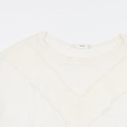 Womens UK Size M Mango White Basic Blouse