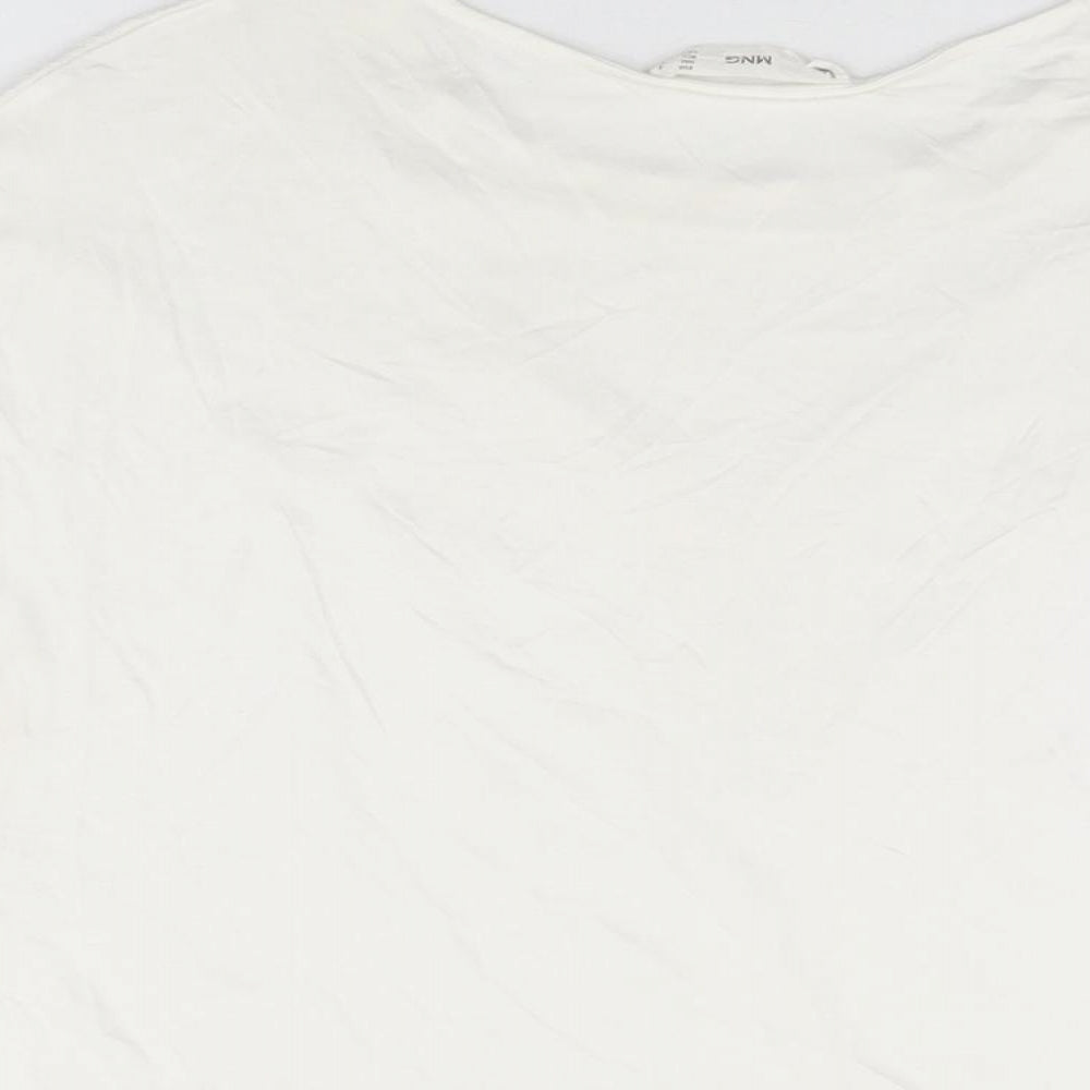 Womens UK Size M Mango White Basic Blouse