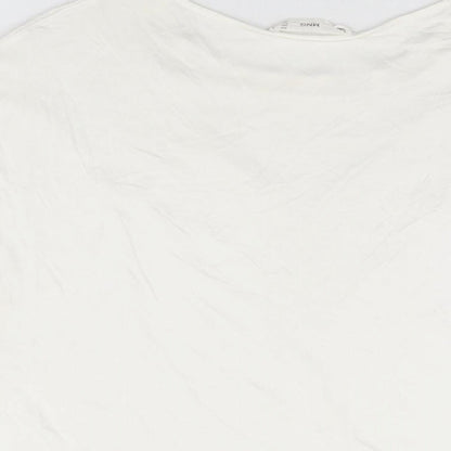 Womens UK Size M Mango White Basic Blouse