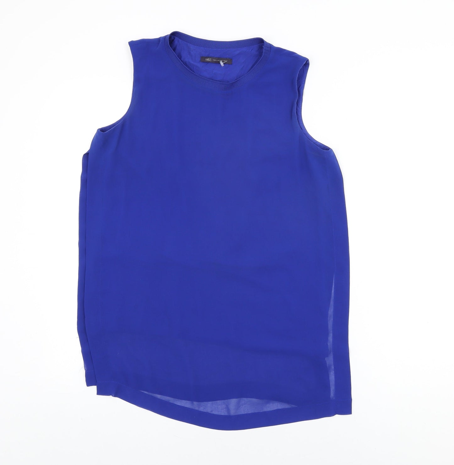 Womens UK Size 12 Marks and Spencer Blue Basic Blouse