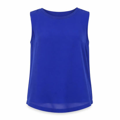 Marks & Spencer Womens Blue Polyester Basic Blouse Size 12 Round Neck